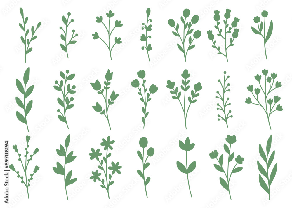 Hand Drawn Flower silhouette. Hand Drawn Flower silhouette.