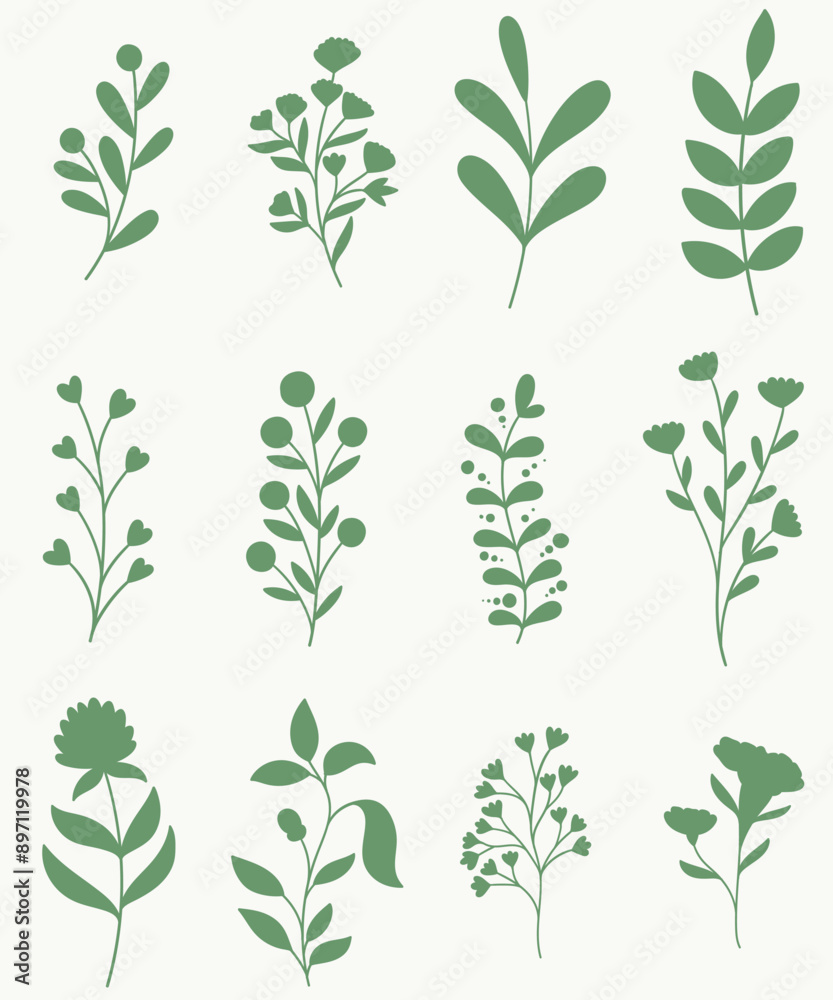 Hand Drawn Flower silhouette. Hand Drawn Flower silhouette.