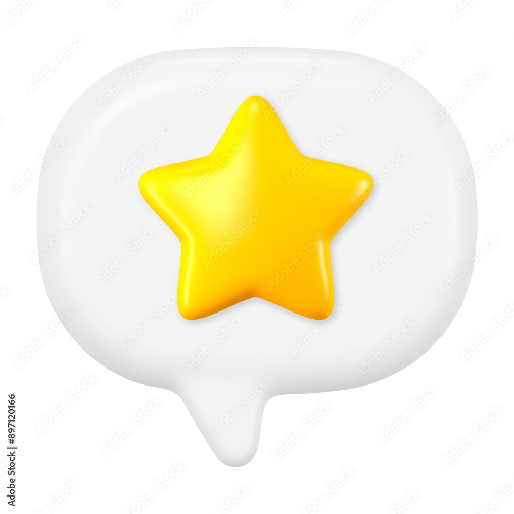 Star png speech bubble, 3D clipart, social media ranking Star png speech bubble, 3D clipart, social media ranking