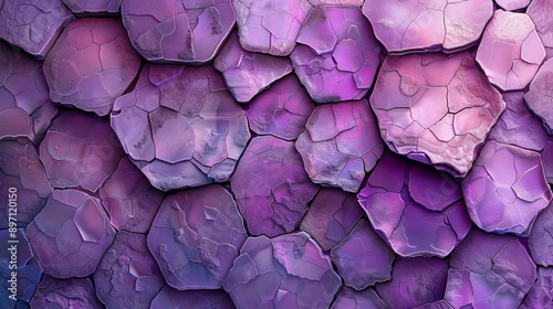 A stunning purple hexagon pattern texture complete with a delicately crackled surface for added visual interest © FryArt