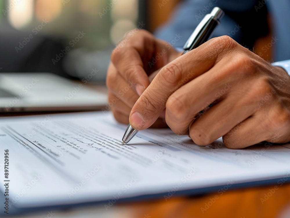 Close-up of Hands Filling Out a Form With a Pen Close-up of Hands Filling Out a Form With a Pen
