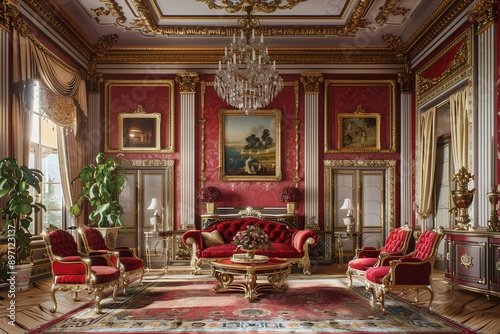 ai generative British European royal family home interior