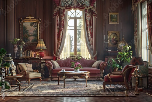 ai generative British European royal family home interior