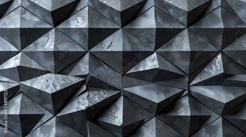 An abstract geometric background made of dark gray triangles.