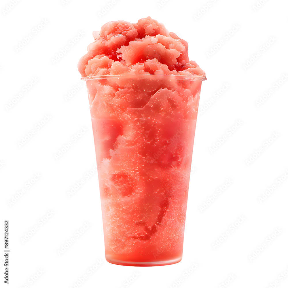 Front view of a watermelon slush isolated on transparent background Front view of a watermelon slush isolated on transparent background