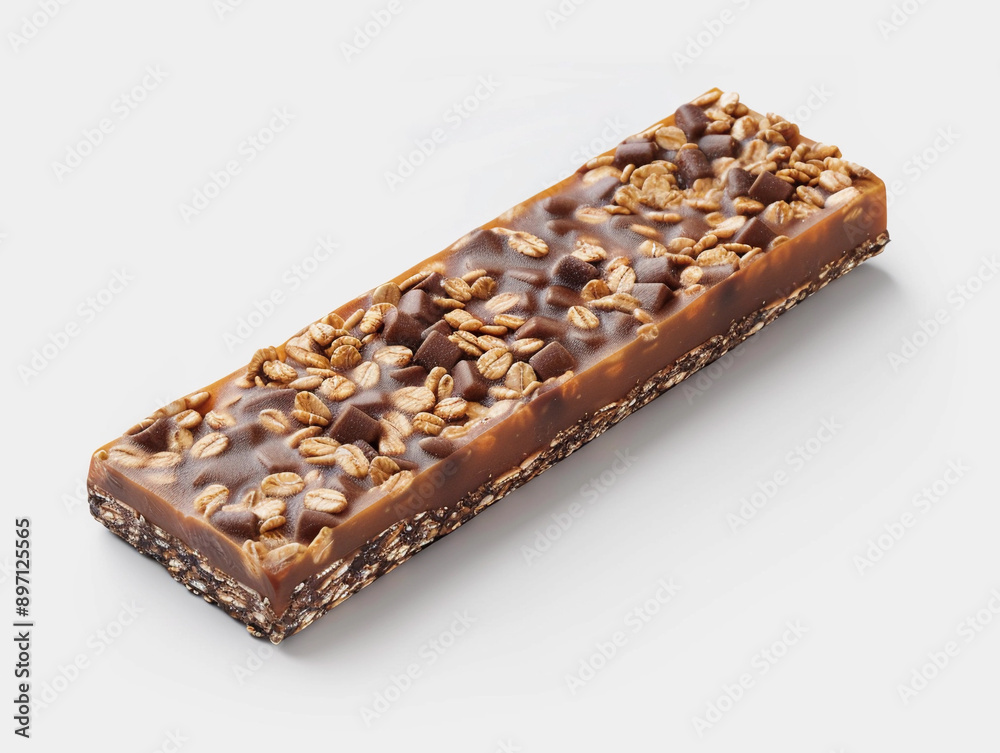 Chocolate and Caramel Covered Oat Cereal Bar