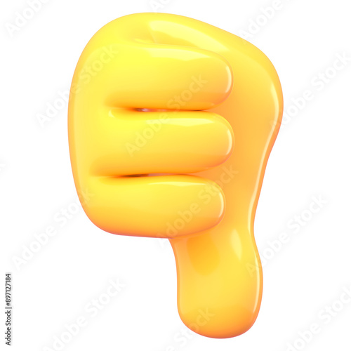 Png thumbs down 3D emoji sticker, transparent background photo