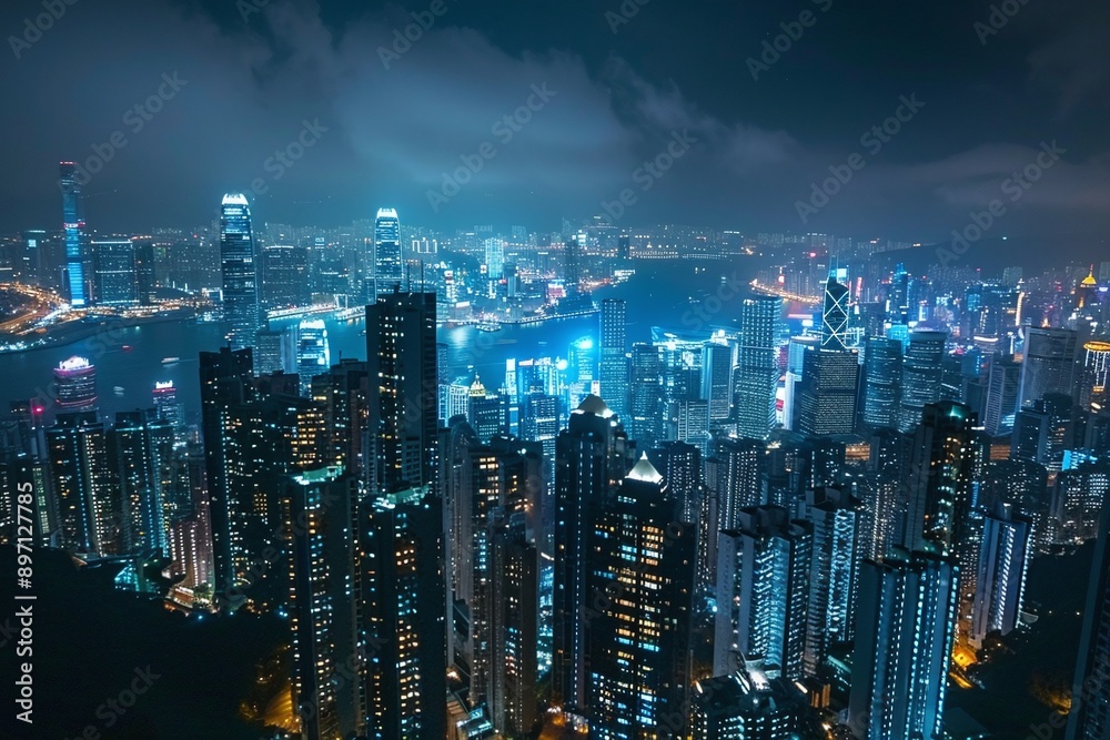 ai generative view of the metropolitan city at night ai generative view of the metropolitan city at night