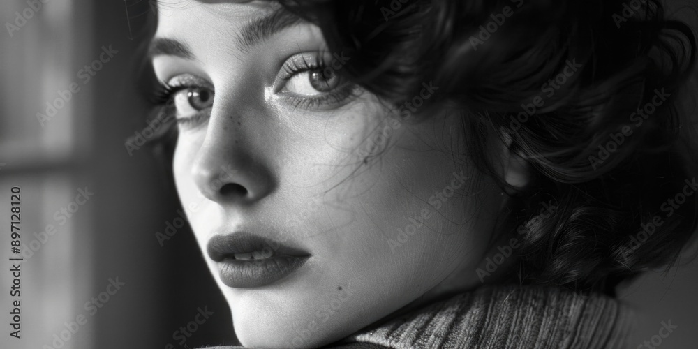 A woman photographed in black and white attire A woman photographed in black and white attire