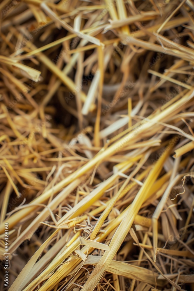 Close-up of dry golden straw with intricate textures Close-up of dry golden straw with intricate textures