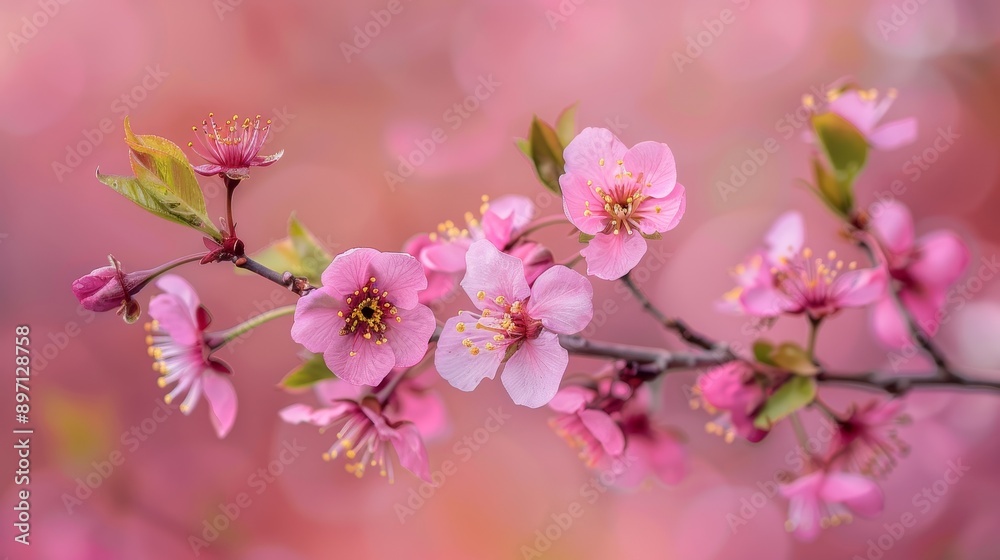 A close-up of delicate pink cherry blossoms in full bloom, symbolizing beauty, new beginnings, spring, nature, and life. A close-up of delicate pink cherry blossoms in full bloom, symbolizing beauty, new beginnings, spring, nature, and life.