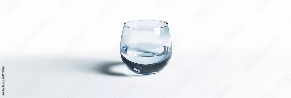 A single glass of water sits on a white background, representing purity, refreshment, and the simple pleasures of life. A single glass of water sits on a white background, representing purity, refreshment, and the simple pleasures of life.