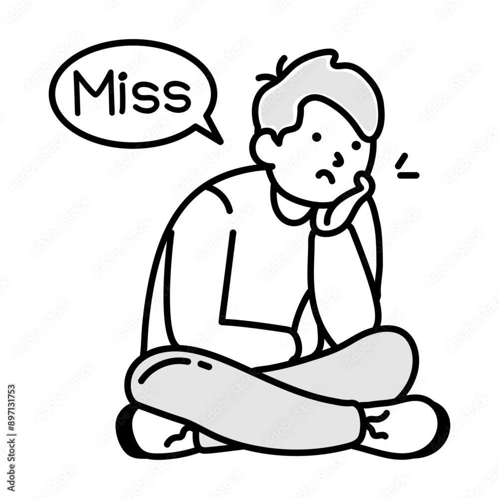 A doodle icon of missing man sitting on floor
A doodle icon of missing man sitting on floor