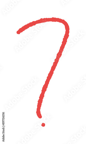 ラフな手書きの赤いクエスチョンマーク･疑問符 - はてな･なぜ･なに･疑問のイメージ素材