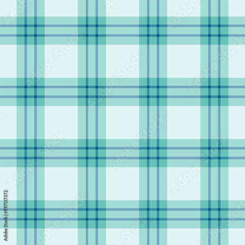 Multi tartan fabric plaid, complexity check background vector. Wedding seamless pattern textile texture in light and cyan colors.