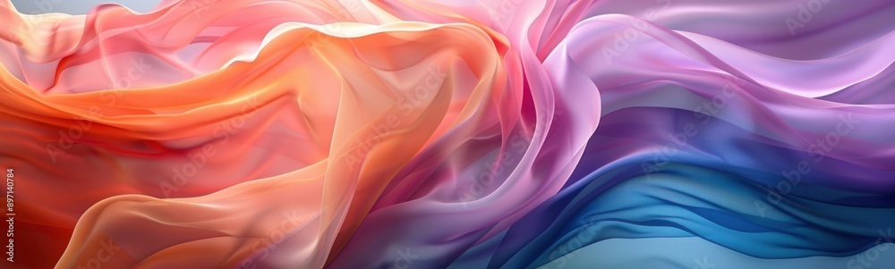 Obraz premium Abstract of a colorful fabric with a soft wave