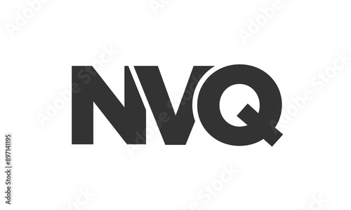 NVQ logo design template with strong and modern bold text. Initial based vector logotype featuring simple and minimal typography. Trendy company identity.
