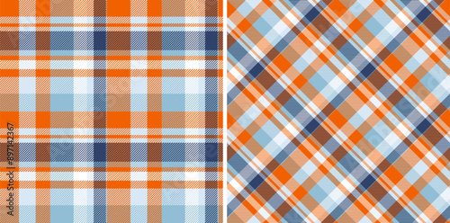 Check tartan pattern of texture background plaid with a fabric vector seamless textile. Set in stylish colors. Ribbon craft ideas.