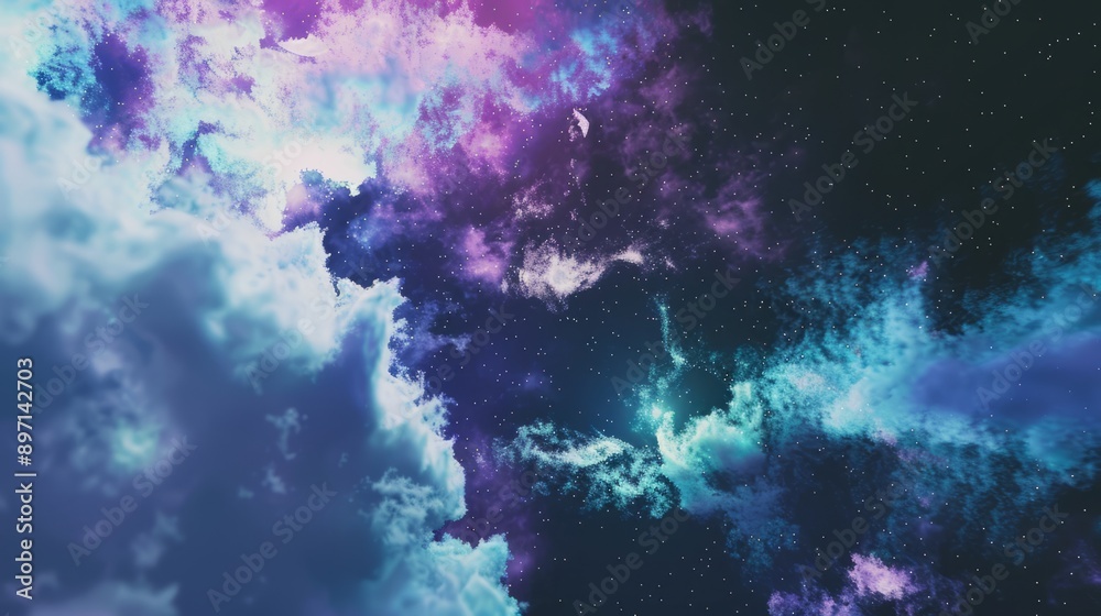 Fototapeta premium flowing digital pixel cloud in space texture, Flowing Digital pixel Cloud in space texture
