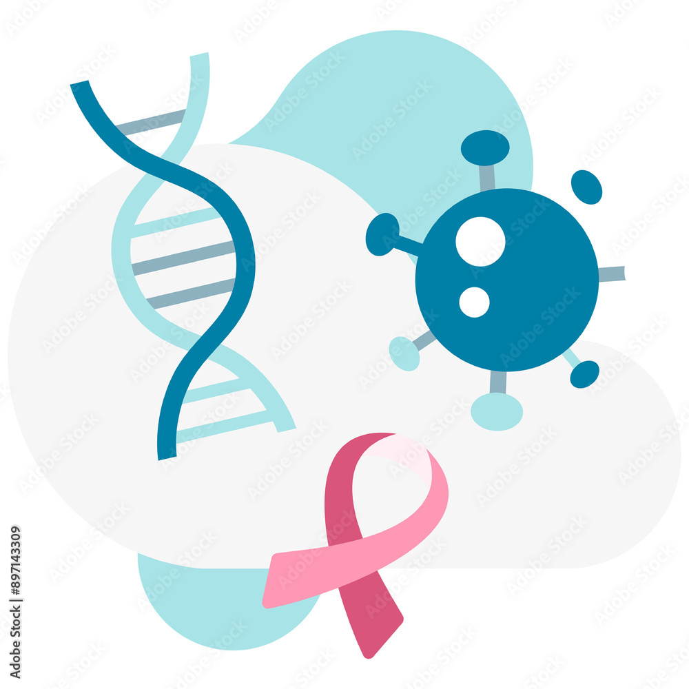 Fototapeta premium Pink ribbon for breast cancer awareness element transparent png