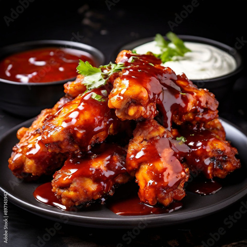 chicken wings with sauce, Generative AI