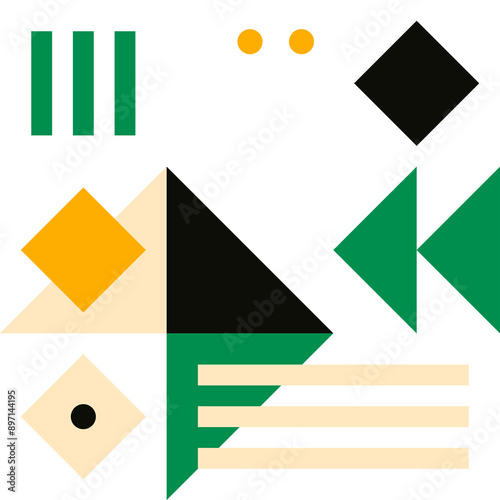 Abstract element png bauhaus inspired flat design set photo