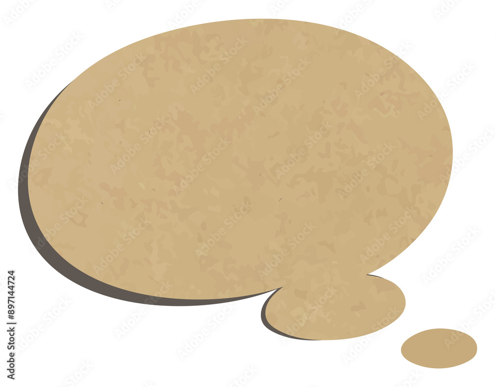 PNG thought bubble sticker in textured brown tone PNG thought bubble sticker in textured brown tone