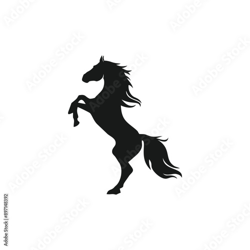 Horse logo design vector with creative ilustration icon premium concept