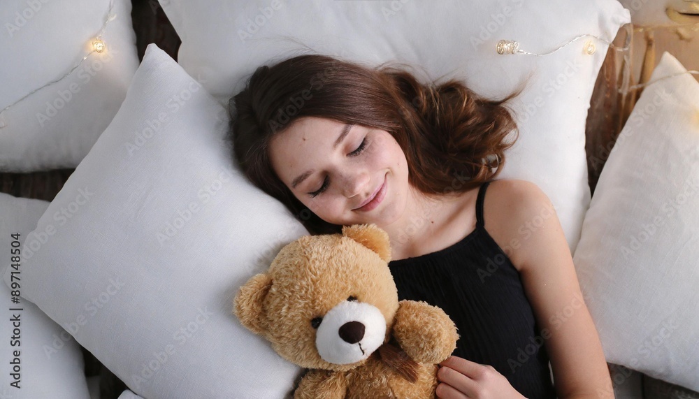 girl with teddy bear girl with teddy bear