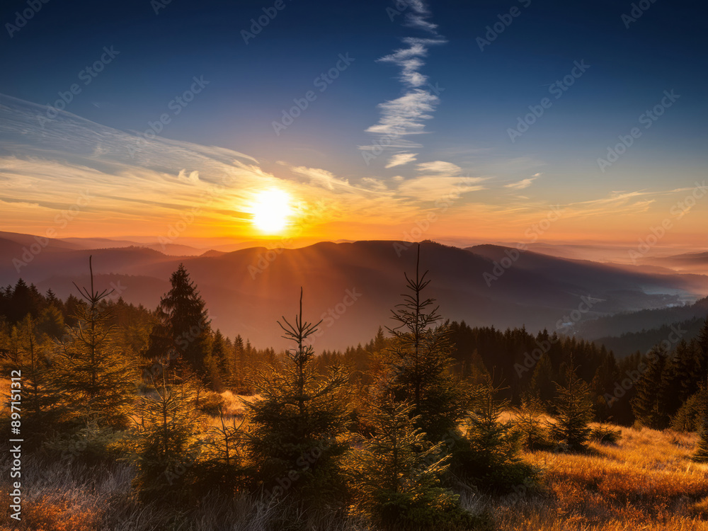 Obraz premium sunset in the mountains