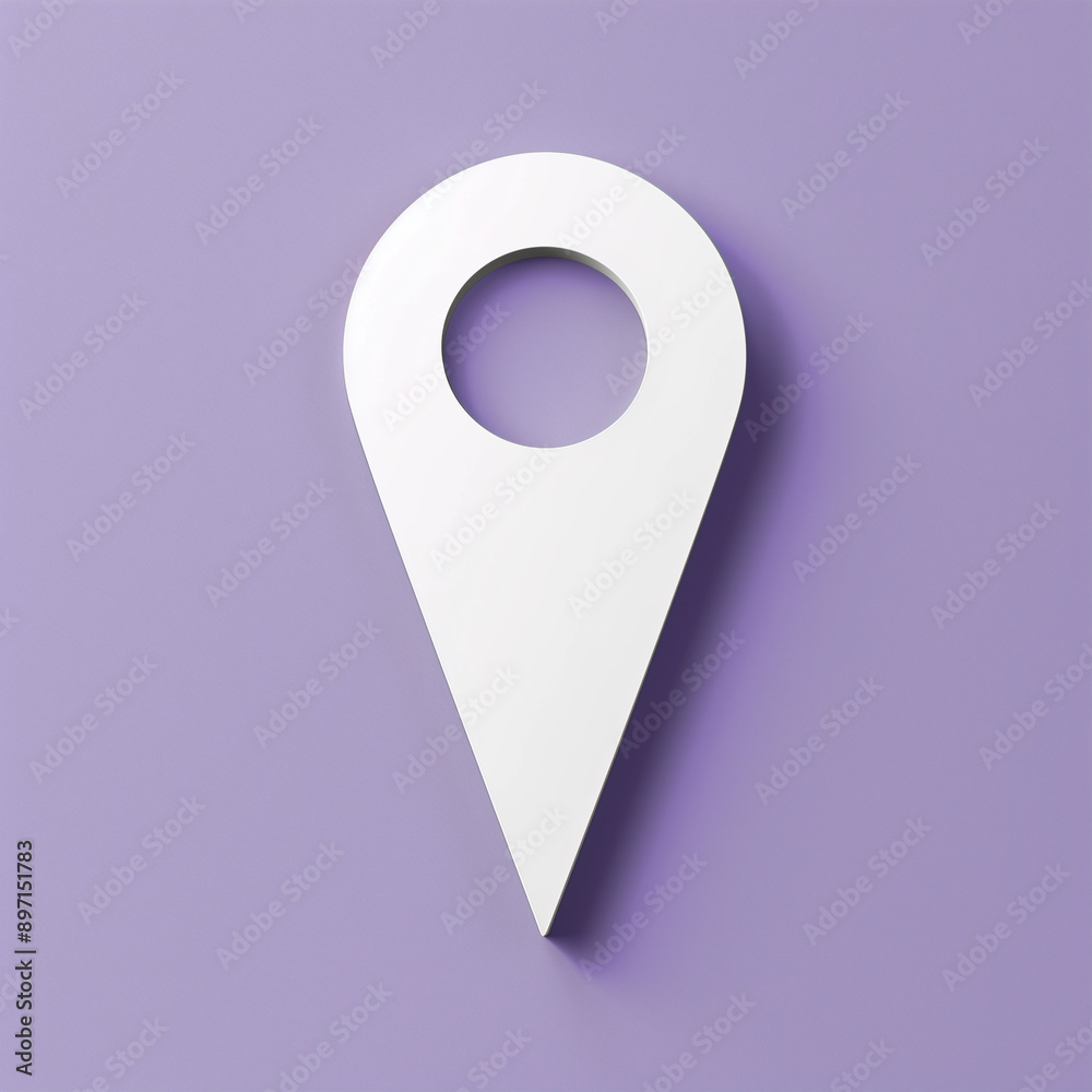 2D Icon of a Marker: White on a Plain Purple Background 2D Icon of a Marker: White on a Plain Purple Background