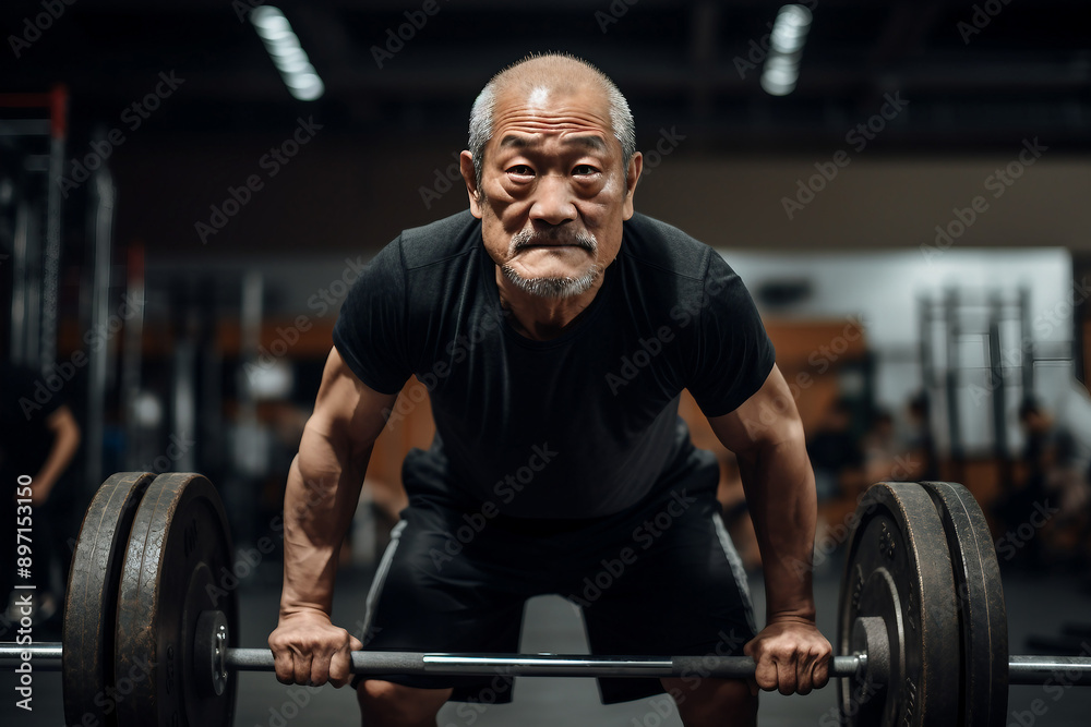 Beautiful elderly people attending gym having healthy lifestyle way of life, modern indoors sports space, Generative AI Beautiful elderly people attending gym having healthy lifestyle way of life, modern indoors sports space, Generative AI