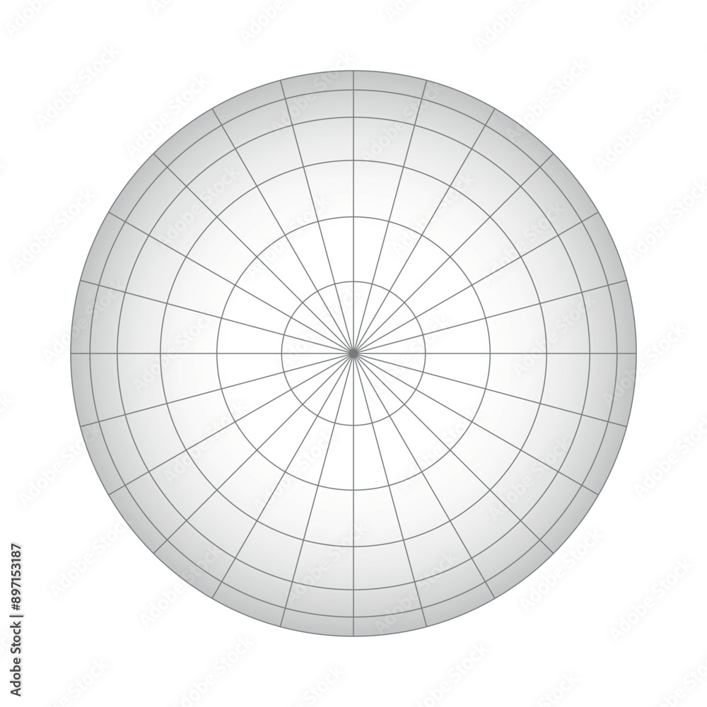 Earth planet globe grid of meridians and parallels