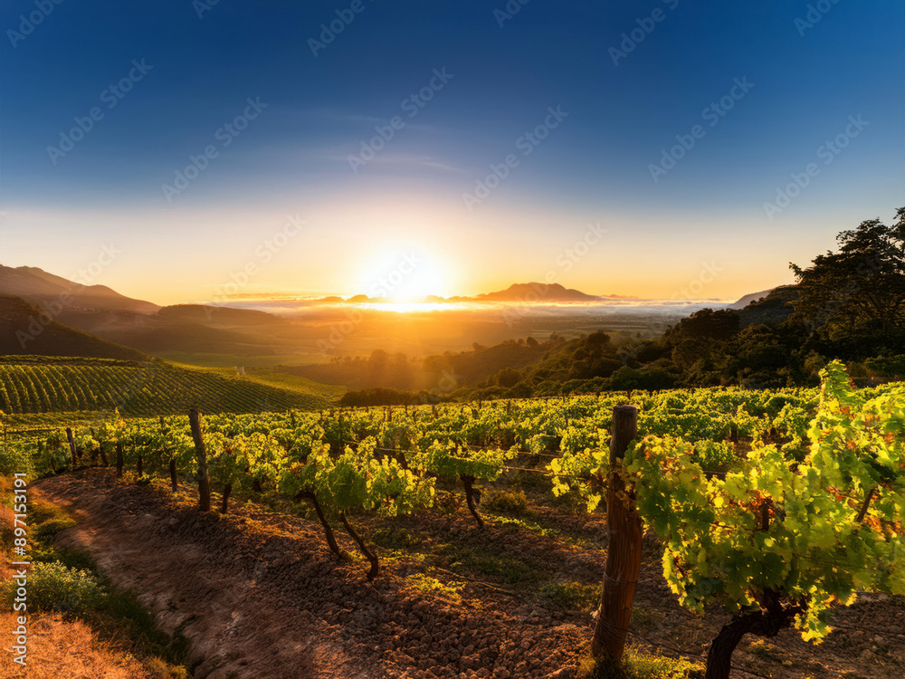 Naklejka premium sunset in the field