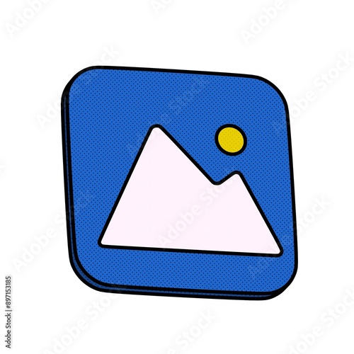 Picture icon. Cartoon style 3d render illustration