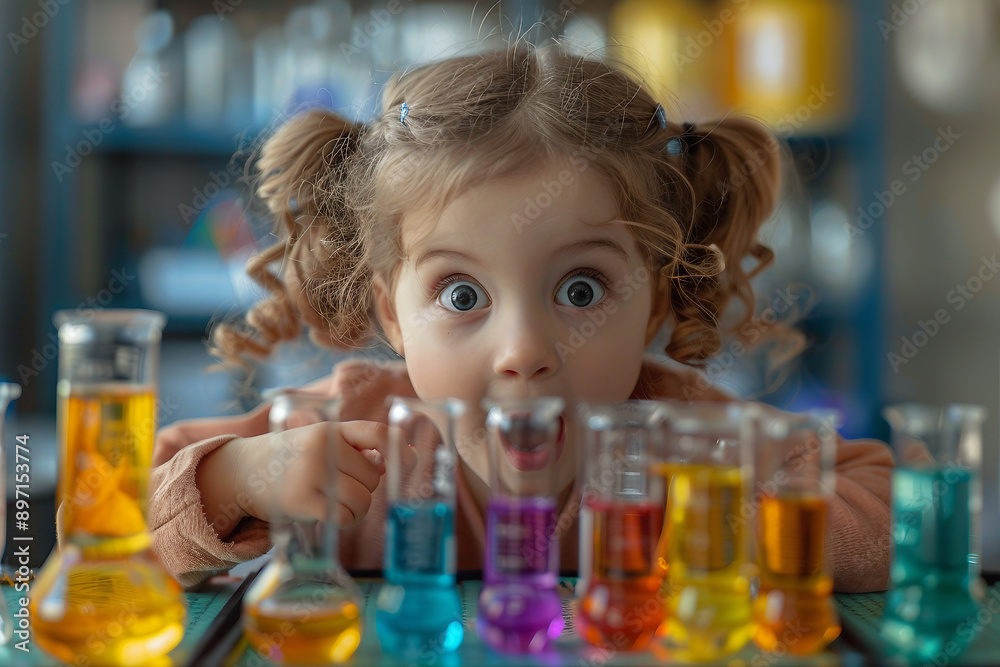 Mad crazy funky scientist in his laboratory with messy hair making research, Generative AI Mad crazy funky scientist in his laboratory with messy hair making research, Generative AI