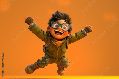 Creative 3d illustration of cartoon character funny person created with generative AI