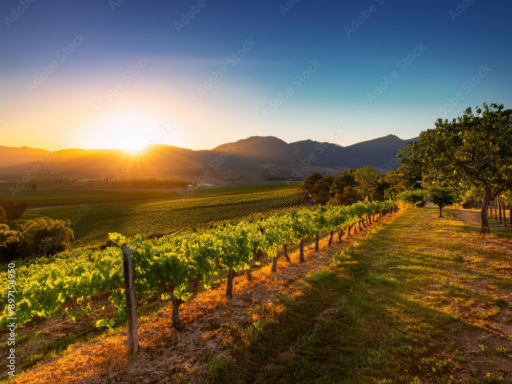 Fototapeta premium sunset in the field