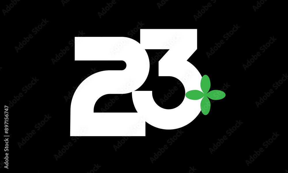 23 Leaf Number Logo Green White Health 23 Leaf Number Logo Green White Health