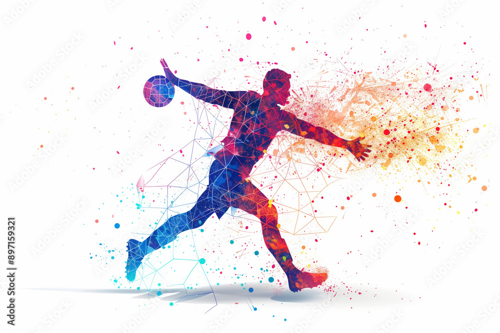 A Dynamic Watercolor Illustration Of A Goalkeeper Diving To Catch The Ball A Dynamic Watercolor Illustration Of A Goalkeeper Diving To Catch The Ball