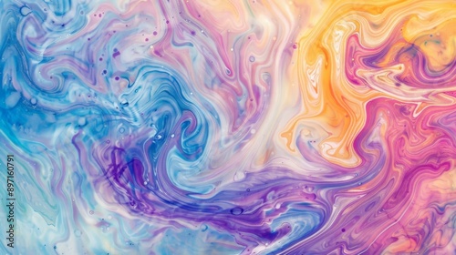 Acrylic fluid art painting with marble effect as a modern backdrop