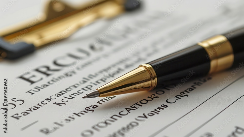 An insurance policy document and a pen, symbolizing protection and coverage An insurance policy document and a pen, symbolizing protection and coverage