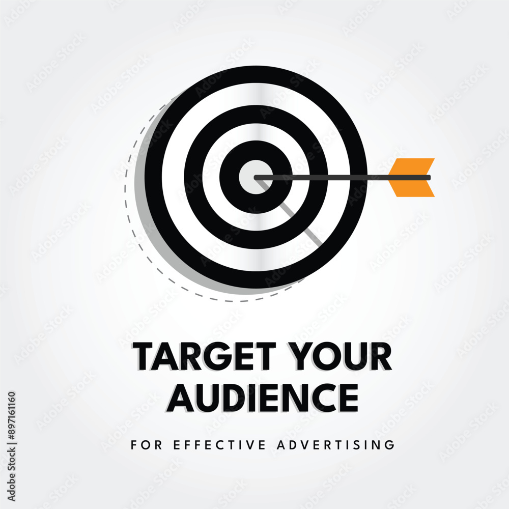 Target Audience Black Symbol for Advertising, Marketing and Finding the Right Audience. Vector Illustration Template Target Audience Black Symbol for Advertising, Marketing and Finding the Right Audience. Vector Illustration Template