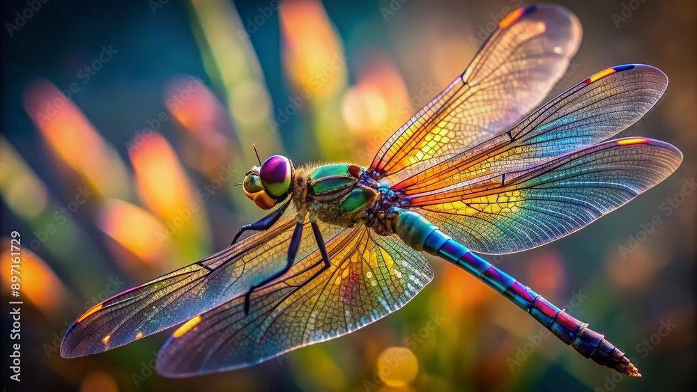 Vibrant iridescent wings and intricate body patterns of a dragonfly in mid-air, captured in stunning detail with perfect focus and natural lighting. Vibrant iridescent wings and intricate body patterns of a dragonfly in mid-air, captured in stunning detail with perfect focus and natural lighting.