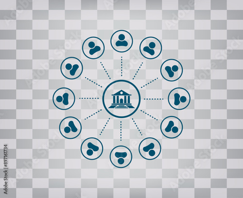 Vector icon on gray background with gradient