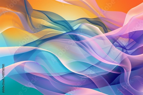 Wallpaper Mural Dreamy abstract background with pastel colors, swirling shapes, high-quality textures, and soft lighting. Beautiful simple AI generated image in 4K, unique. Torontodigital.ca