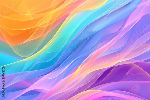 Wallpaper Mural distorted multicolored pastel rainbow - colorful abstract and trippy wallpaper background design. Beautiful simple AI generated image in 4K, unique. Torontodigital.ca