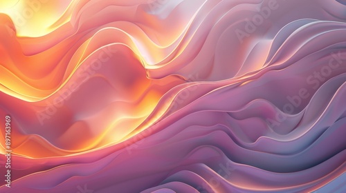 Intertwining orange and purple waves creating a radiant abstract background