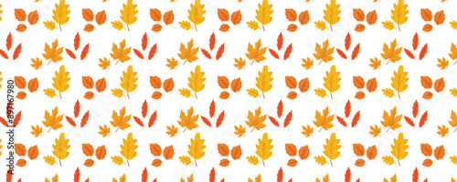 A unique seamless floral and leaf pattern design