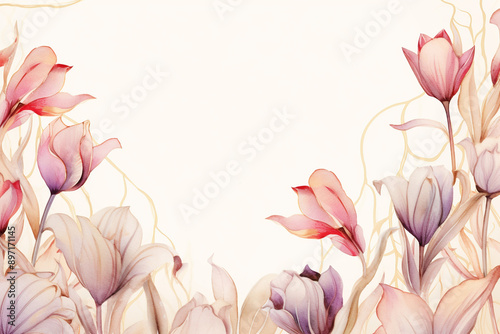 Abstract Watercolor Rosewater Rhapsody Seamless Watercolor Gardenia Galore